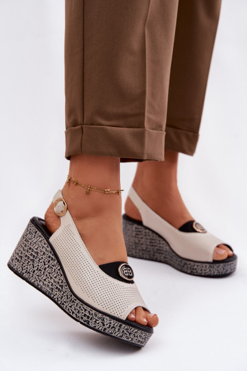 Peau Sandales à plateforme S.Barski LR61-7010 beige 2