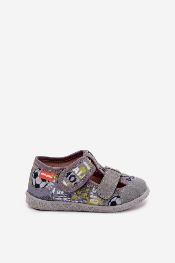 Chaussons Milami Puéril avec attaches adhésives DANS Des balles couleur grise Reathiana 2