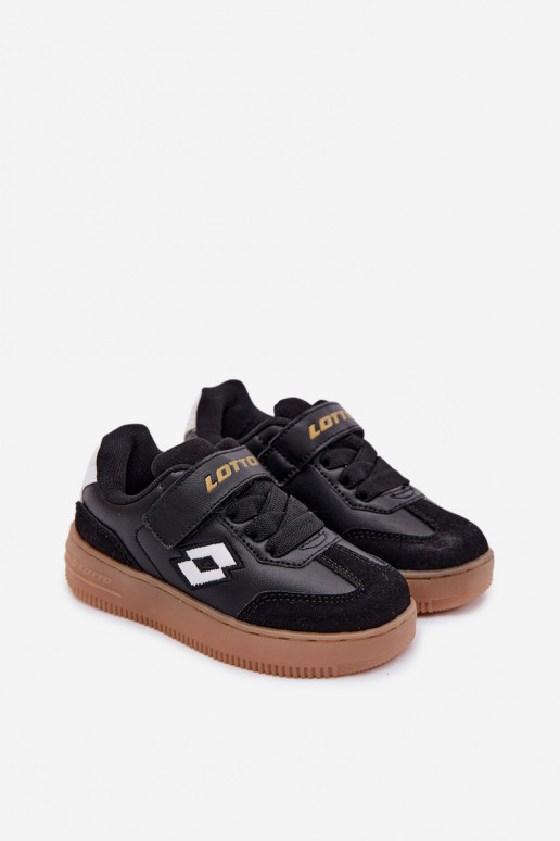 Chaussures modèle baskets Puéril avec attaches adhésives LOTTO MAKERA 2601250K couleur noire