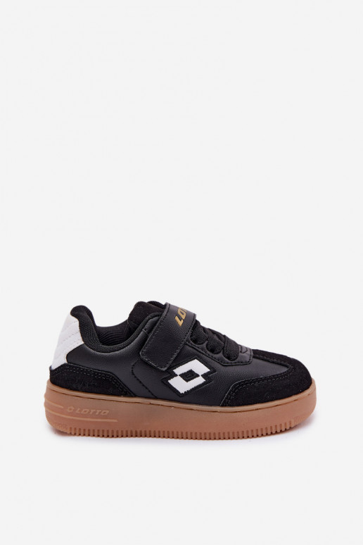 Chaussures modèle baskets Puéril avec attaches adhésives LOTTO MAKERA 2601250K couleur noire