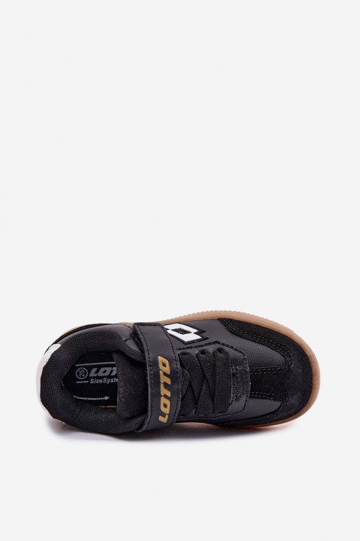 Chaussures modèle baskets Puéril avec attaches adhésives LOTTO MAKERA 2601250K couleur noire