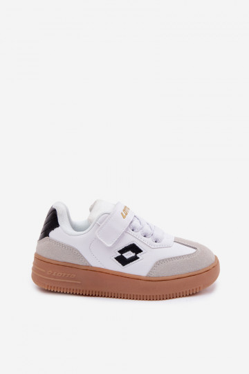 Chaussures modèle baskets Puéril avec attaches adhésives LOTTO MAKERA 2601250K couleur blanche 2