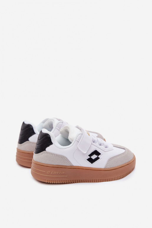 Chaussures modèle baskets Puéril avec attaches adhésives LOTTO MAKERA 2601250K couleur blanche