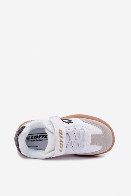 Chaussures modèle baskets Puéril avec attaches adhésives LOTTO MAKERA 2601250K couleur blanche