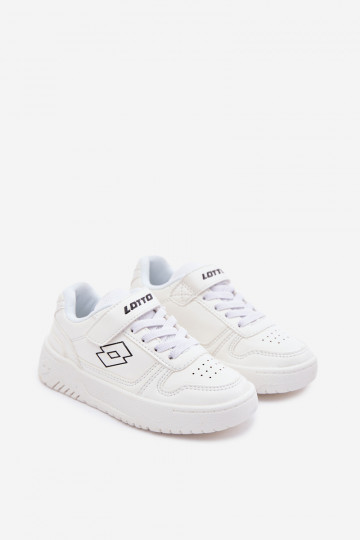 Baskets sport pour enfants LOTTO GROOVIN 2600131K avec fermetures auto-agrippantes en blanc