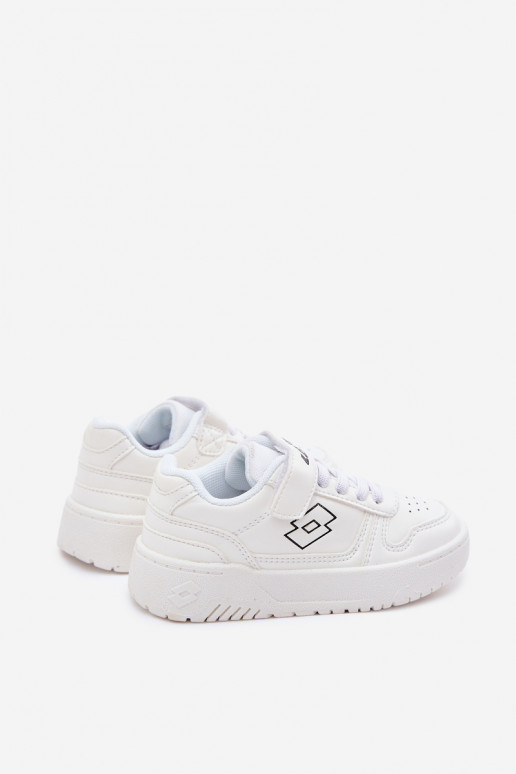 Chaussures modèle baskets Puéril avec attaches adhésives LOTTO GROOVIN 2600131K couleur blanche