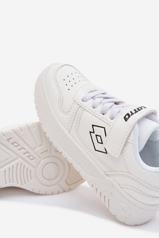 Chaussures modèle baskets Puéril avec attaches adhésives LOTTO GROOVIN 2600131K couleur blanche