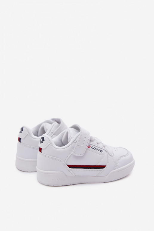 chaussures Baskets pour enfants avec attaches adhésives LOTTO NANDU 2600310K couleur blanche