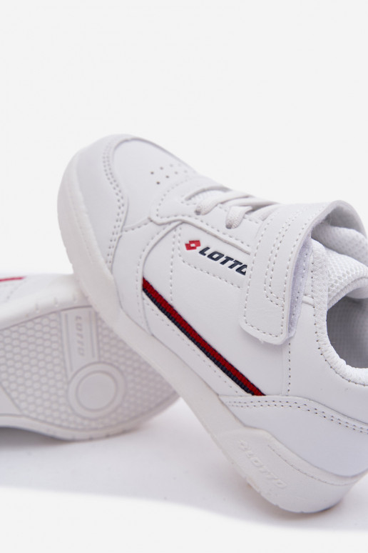 chaussures Baskets pour enfants avec attaches adhésives LOTTO NANDU 2600310K couleur blanche