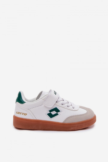 Chaussures modèle baskets Puéril avec attaches adhésives LOTTO VINTAL MF 2600252K Blanc-couleur verte 2