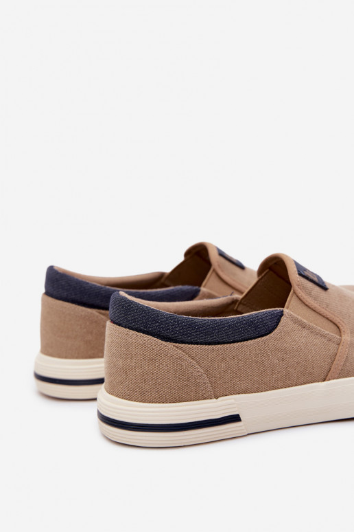 Baskets Chaussures décontractées pour hommes Glisser sur Lee Cooper LCDANS-26-02-4089 beige