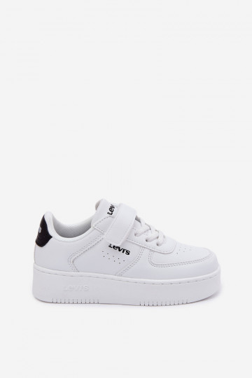 Baskets sport pour enfants LEVI'S NEIN UNION BOLD VUNB0001S avec fermetures auto-agrippantes en blanc 2