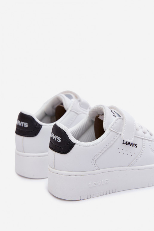 Chaussures modèle baskets Puéril avec attaches adhésives LEVI'S NEDANS UNION BOLD VUNB0001S couleur blanche