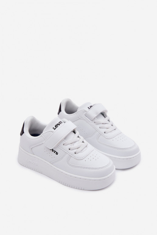 Chaussures modèle baskets Puéril avec attaches adhésives LEVI'S NEDANS UNION BOLD VUNB0001S couleur blanche