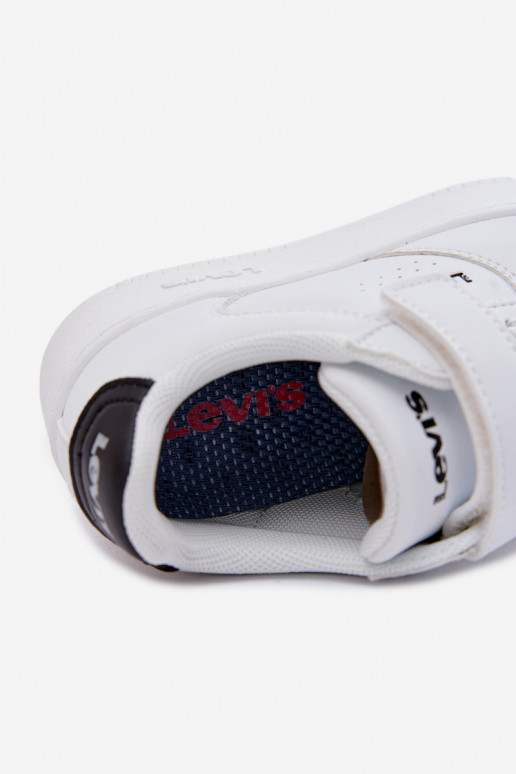 Chaussures modèle baskets Puéril avec attaches adhésives LEVI'S NEDANS UNION BOLD VUNB0001S couleur blanche