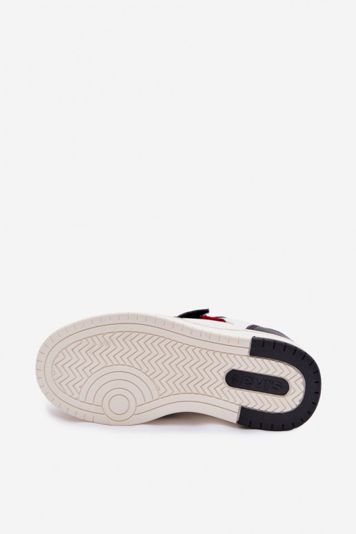 Chaussures modèle baskets Puéril avec attaches adhésives LEVI'S KICK SE VIRV0152S Blanc-couleur noire