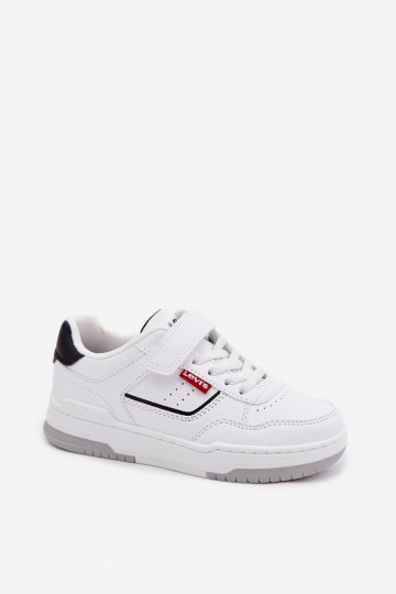 Baskets sport pour enfants LEVI'S JOHN SE VJOH0012S avec fermetures auto-agrippantes en blanc