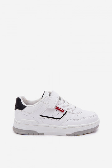 Chaussures modèle baskets Puéril avec attaches adhésives LEVI'S JOHN SE VJOH0012S couleur blanche 2