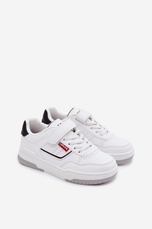 Chaussures modèle baskets Puéril avec attaches adhésives LEVI'S JOHN SE VJOH0012S couleur blanche