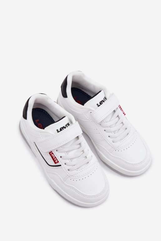 Chaussures modèle baskets Puéril avec attaches adhésives LEVI'S JOHN SE VJOH0012S couleur blanche