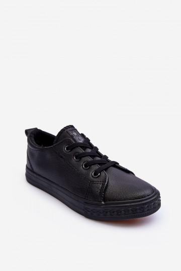 Peau Chaussures de loisirs pour enfants couleur noire Poliana