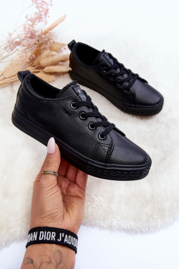 Peau Chaussures de loisirs pour enfants couleur noire Poliana 2