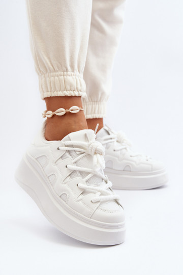 Féminin Chaussures modèle basketsGrubym Laçagem couleur blanche Vinali