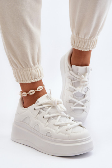 Féminin Chaussures modèle basketsGrubym Laçagem couleur blanche Vinali 2
