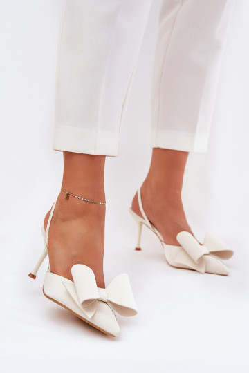 chaussures à talons hautsOdkrytymi Piętami I Kokardką couleur ivoire Eklevia 2