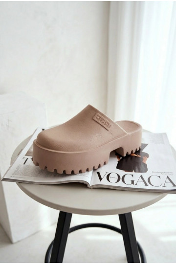 Chaussons à semelles massives tendance Big Star NN274016 beige 2