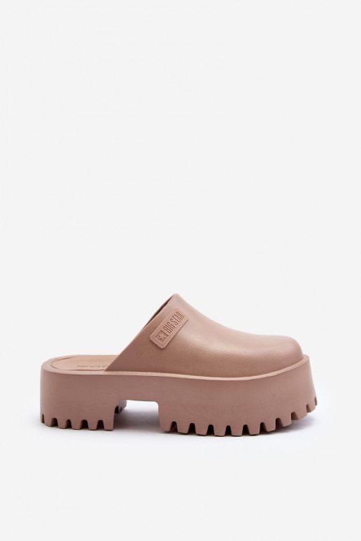 Chaussons à semelles massives tendance Big Star NN274016 beige