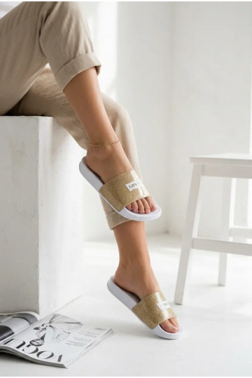 Chaussons jeunes LEVI'S VPOL0251S-3923 couleur or avec brillance