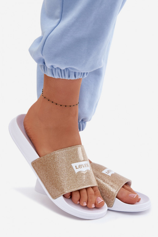 Chaussons jeunes LEVI'S VPOL0251S-3923 couleur or avec brillance