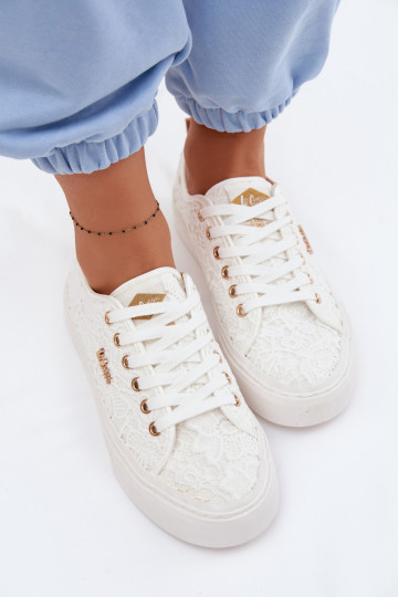 Chaussures décontractées à lacets Lee Cooper LCIN-26-02-4060 blanches