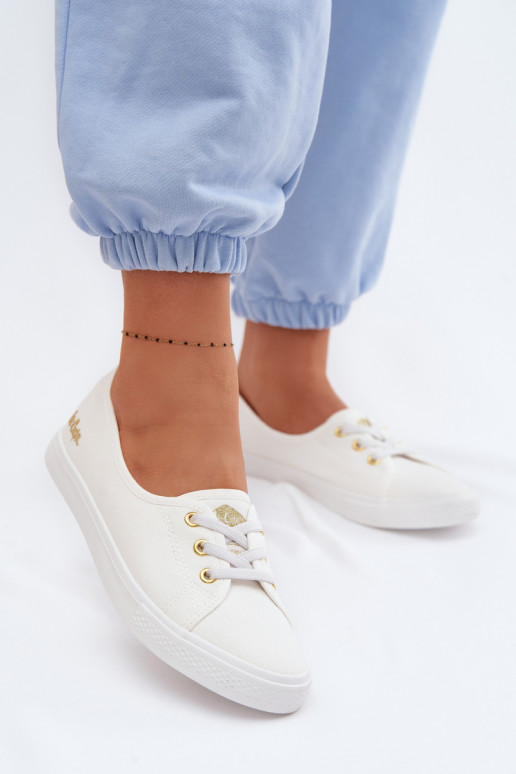 Baskets Chaussures de loisirs Lee Cooper LCDANS-26-02-4043 Blanc-couleur dorée