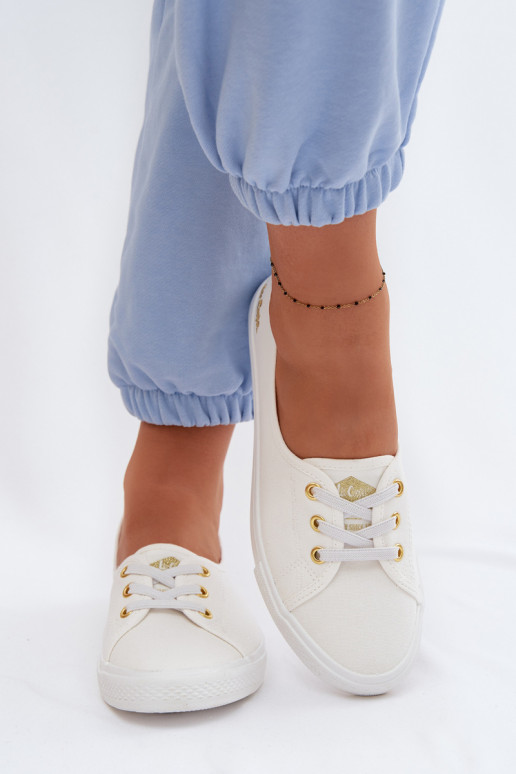 Baskets Chaussures de loisirs Lee Cooper LCDANS-26-02-4043 Blanc-couleur dorée