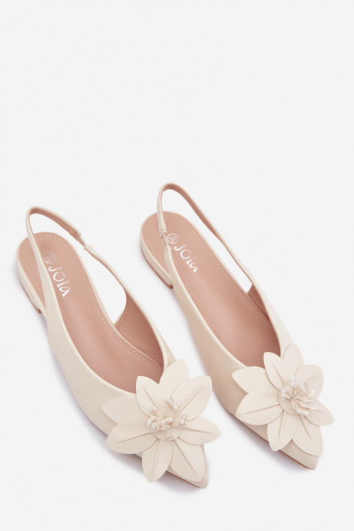 Sandales pour femmes avec des talons largesDekoracyjnym Une fleur couleur ivoire Telivette