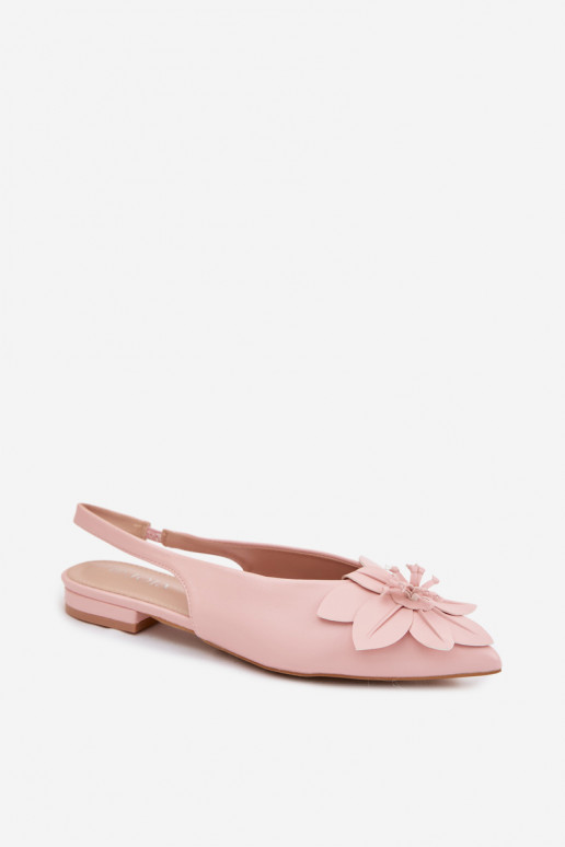 Sandales pour femmes avec des talons largesDekoracyjnym Une fleur couleur rose Telivette