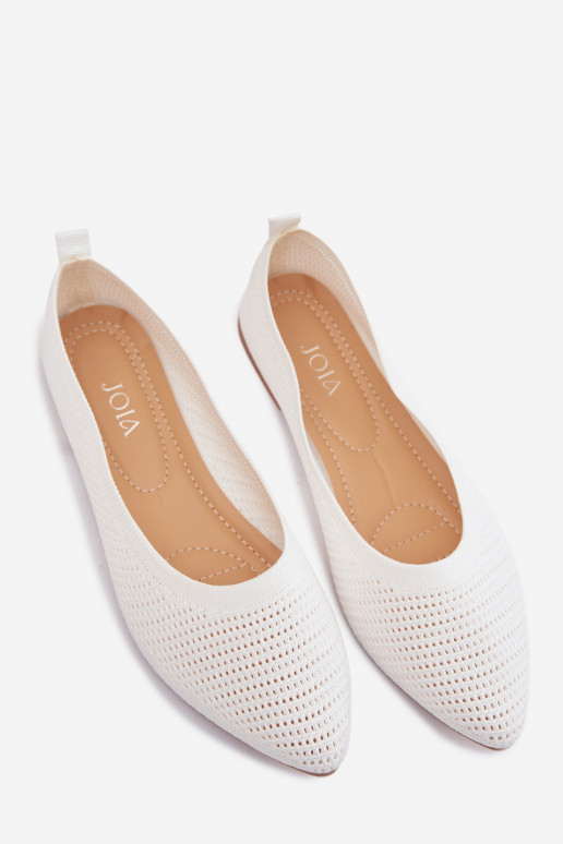 grille Ballerines en tissu Féminin couleur blanche Sarina