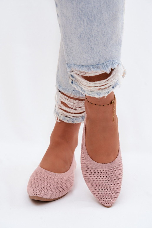 grille Ballerines en tissu Féminin couleur rose Sarina