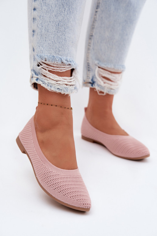 grille Ballerines en tissu Féminin couleur rose Sarina