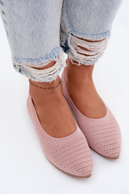 grille Ballerines en tissu Féminin couleur rose Sarina