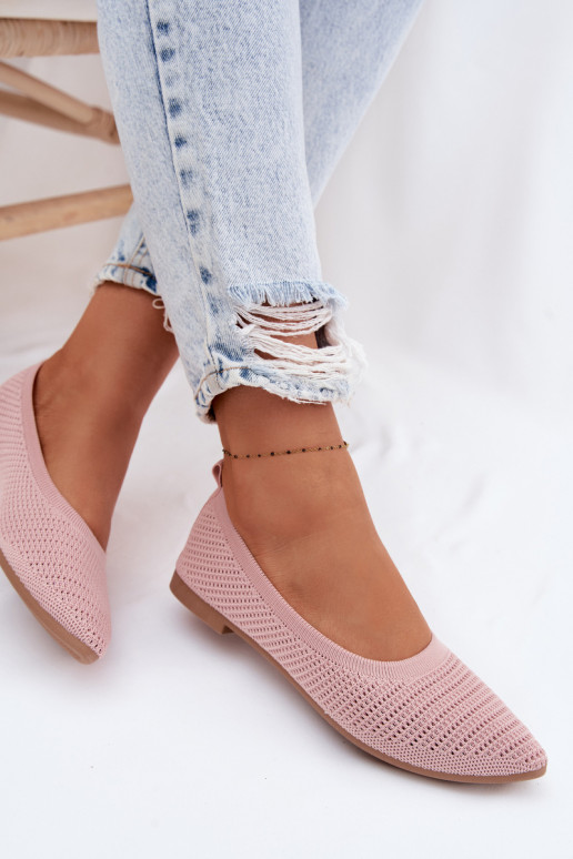 grille Ballerines en tissu Féminin couleur rose Sarina