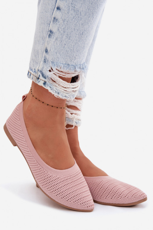 grille Ballerines en tissu Féminin couleur rose Sarina