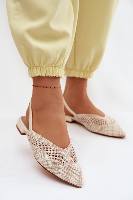 sandales à motifs Féminin avec des talons larges beige Lelrene