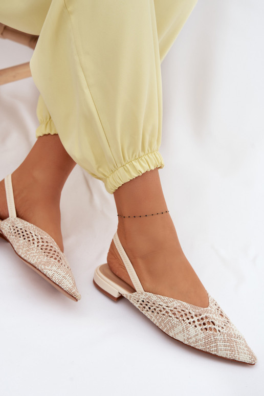 sandales à motifs Féminin avec des talons larges beige Lelrene