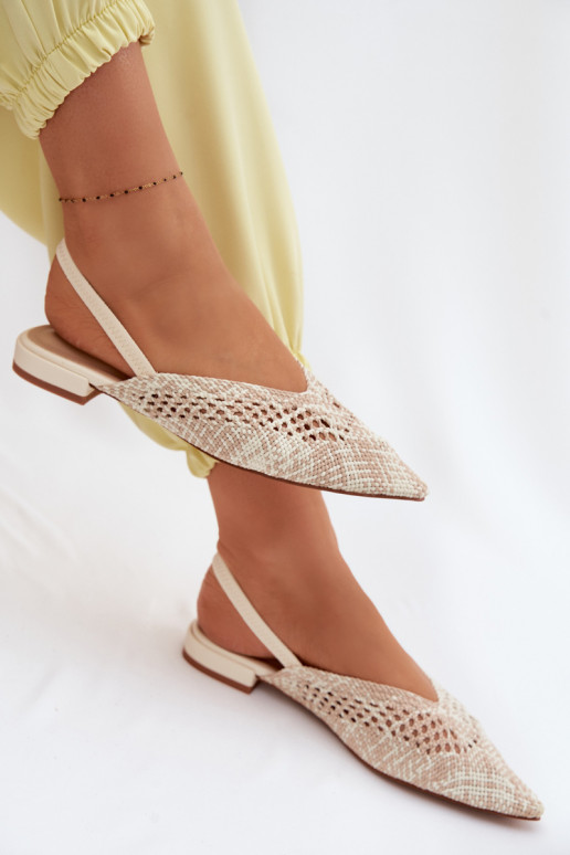 sandales à motifs Féminin avec des talons larges beige Lelrene