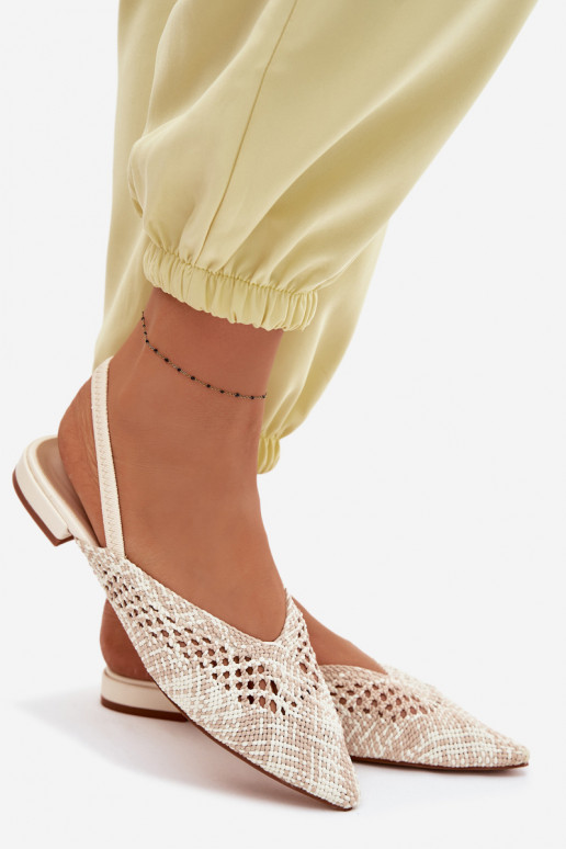 sandales à motifs Féminin avec des talons larges beige Lelrene