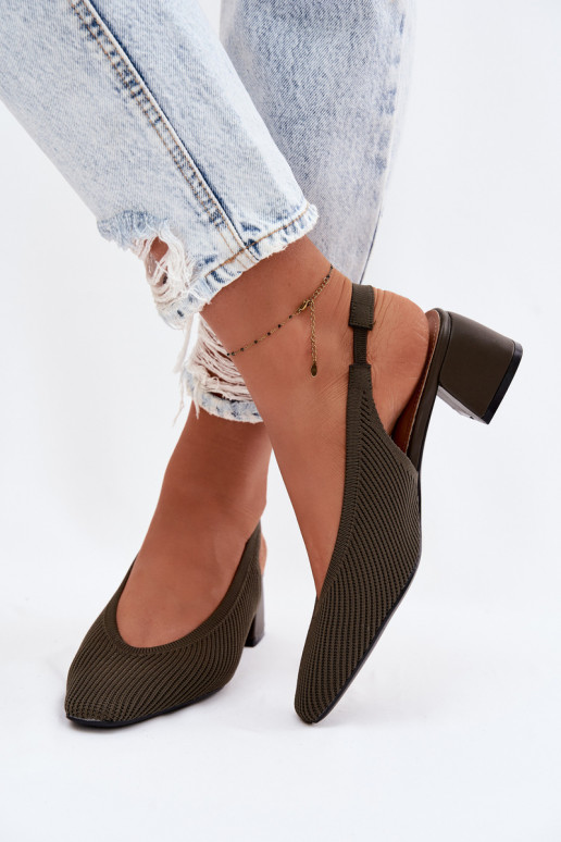  Sandales pour femmes avec des talons couleur kaki Il fautrcelle