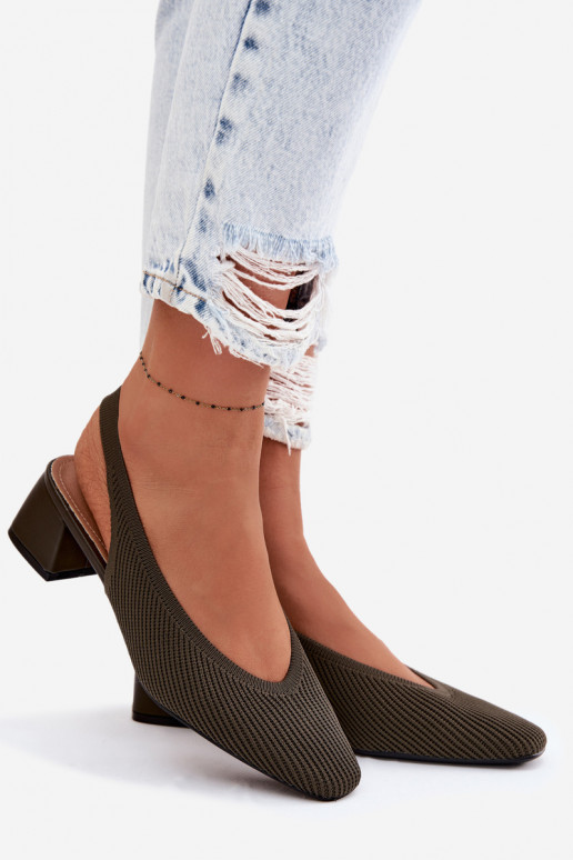  Sandales pour femmes avec des talons couleur kaki Il fautrcelle